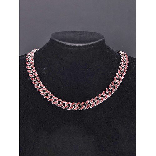 Weihnachtskette für Herren mit Legierung und Zirkoniasteinen, mehrere Farben, perfekt für die Feiertage und als festliches Geschenk Image