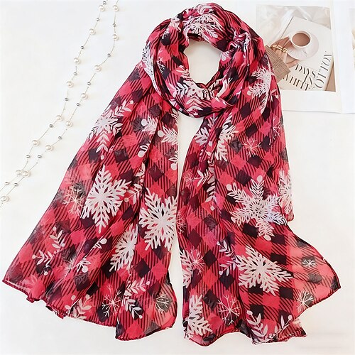 Damen Schals Umhang Weihnachten Täglich Ferien Polyester Urlaub Basic Lässig Sonnenschutz Außenbereich 1 Stück Image