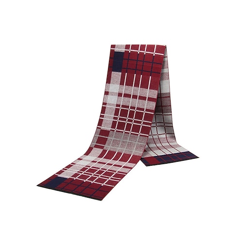 Weihnachtsschal für Herren mit Karomuster, Polyestermaterial, mehrere Farben, perfekt für Wintermode und als Weihnachtsgeschenk Image