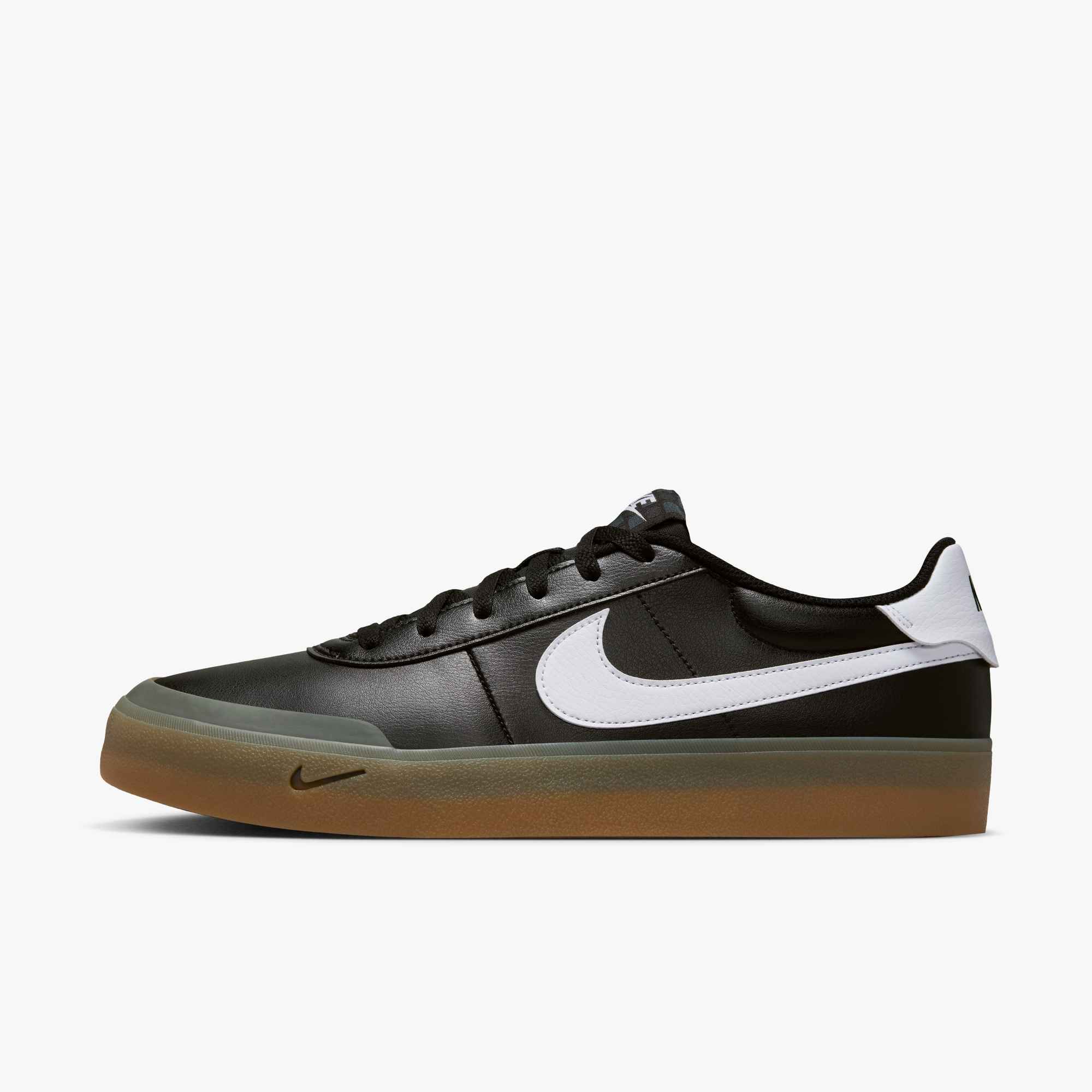 Sneaker NIKE SPORTSWEAR "COURT SHOT", Herren, Gr. 47,5, schwarz, weiß, gum light braun, Synthetik, Schuhe Sneaker