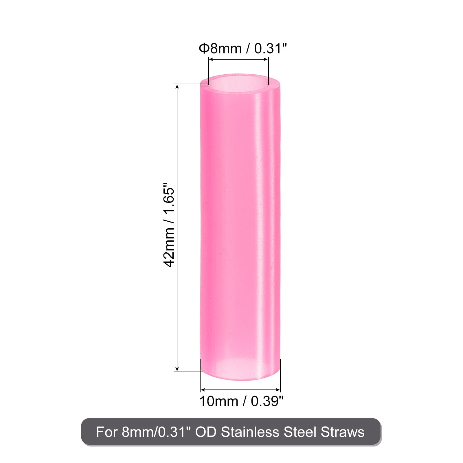 20Pcs Silicone Straw Tips for 6mm/0.24