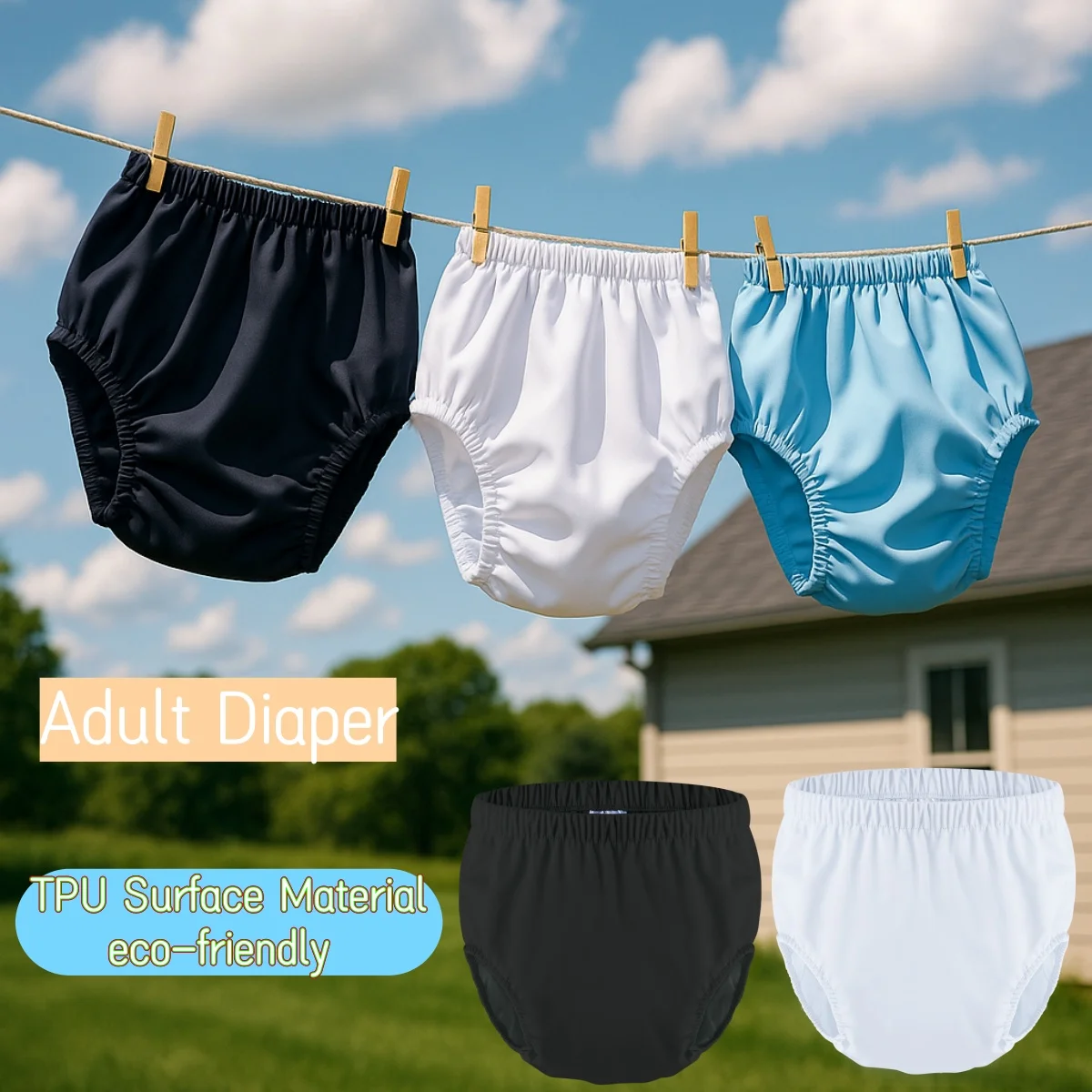 Wasserdichte Windel für Erwachsene Waschbar Wiederverwendbare Windel Pflege Hosen Auslaufsichere Hosen schwimmen hosen Eldly Windel Abdeckung Dropshipping Image