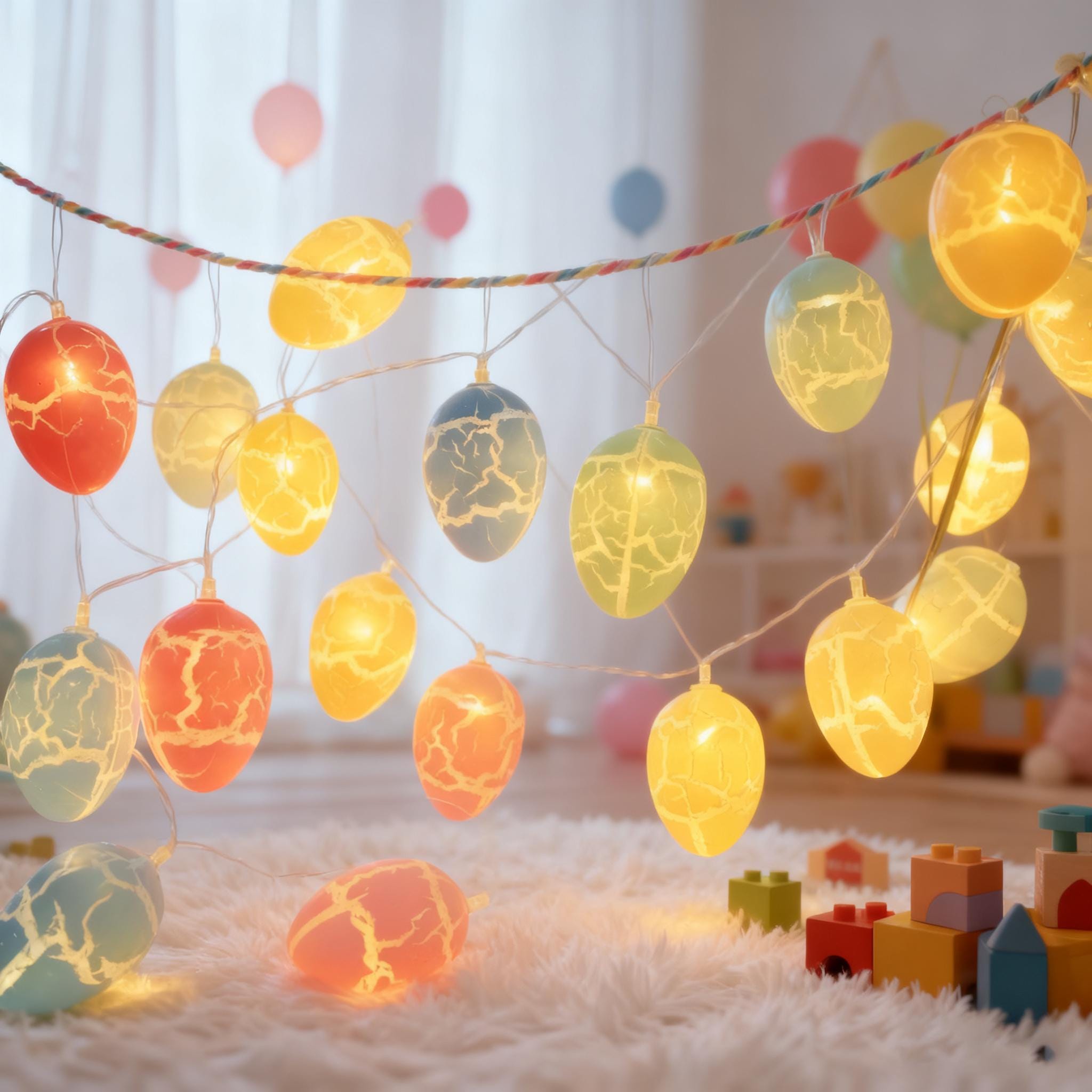 Luci colorate a forma di uovo di dinosauro, luci LED a forma di uovo rotto, decorazioni pasquali, illuminazione d'atmosfera per la camera da letto, de