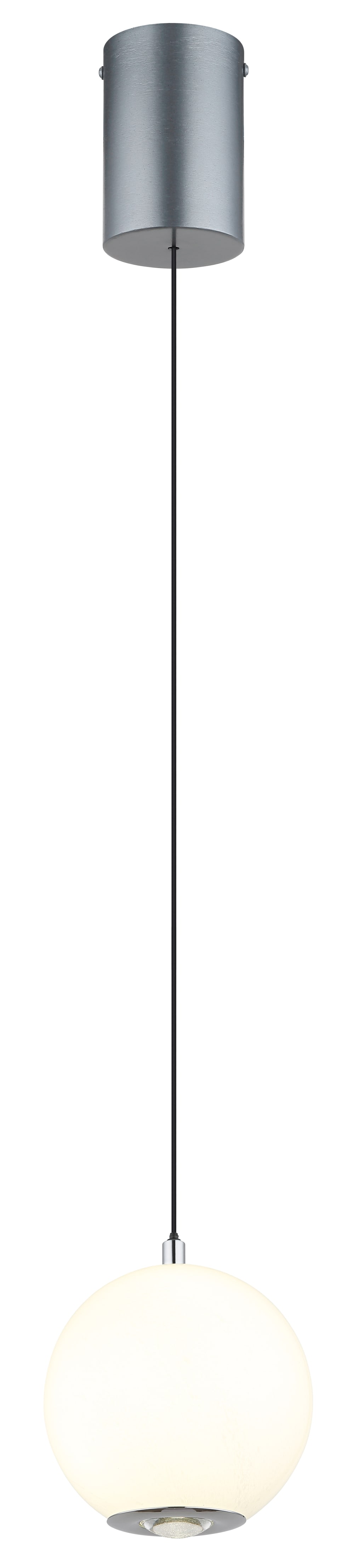 Suspension métal gris mat, 180cm