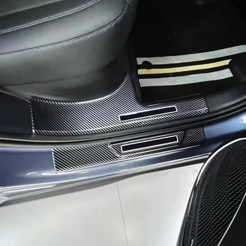 ABS Carbon Faser Auto Tür-Schwellen-verschleiss-Platte Schutz Schutz Abdeckung Schwelle Trim Für BYD Seelöwe Sealion 7 EV 2024 2025 2026 Image
