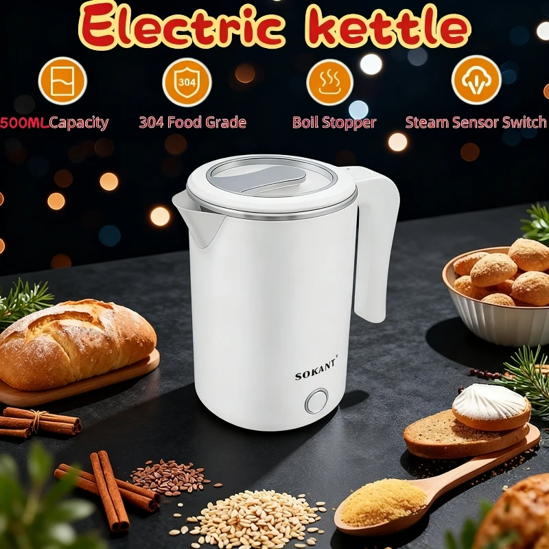 Stainless Steel Electric Kettle Fast Boil Smart Kitchen Appliance for Home Office Travel Rustproof Durable Hot Water Boiler
