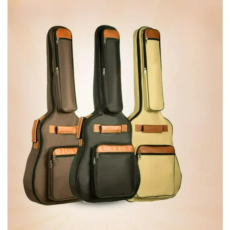 Tasche für Akustikgitarre, 41,3 cm, verdickt, wasserdicht, Oxford-Nylon, Doppelgurte, Baumwolle, gepolstert, Gitarrenkoffer, Gig-Rucksack Image