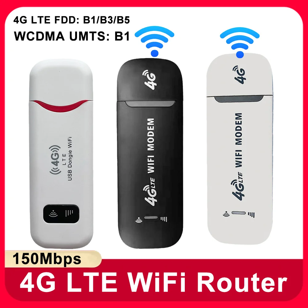 4G LTE Wireless USB Dongle Mobile Broadband 150Mbps Modem Stick 4G Sim Card Wireless Router Home Office Wireless WiFi Adapter