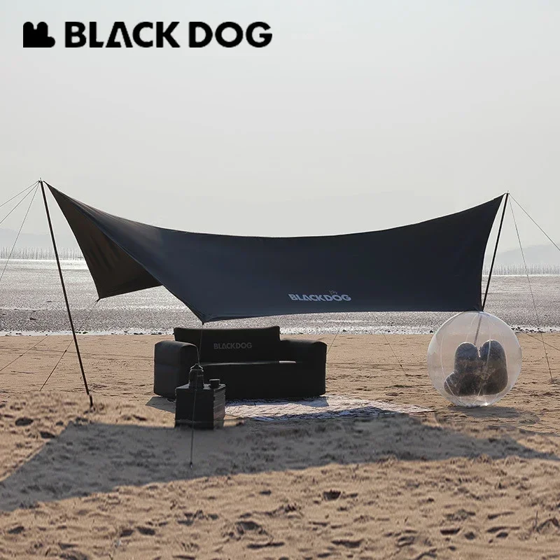 BLACKDOG 5,5 x 2,9 m großes Markisenzelt für UPF50 + Unterschlupf, schwarze Beschichtung, wasserdicht, PU3000 15 ㎡ Camping-Sonnenplane tragbar