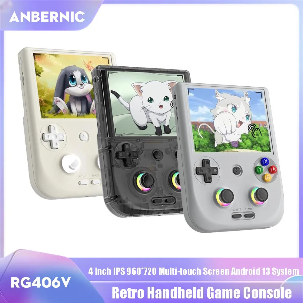 ANBERNIC RG406V Retro Handheld-Spielekonsole 4 Zoll IPS 960 * 720 1080P Multi-Touchscreen Android 13 System Videospiel-Player