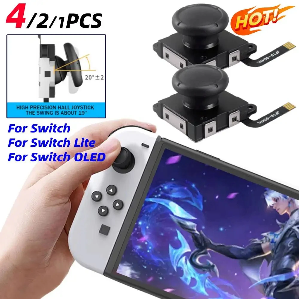 1/2/4PCS Hall-Effekt-Joystick-Ersatz für Switch/Lite/OLED Höhere Empfindlichkeit Hall-Sensor-Joysticks Kein Drifting Thumb-Stick Image
