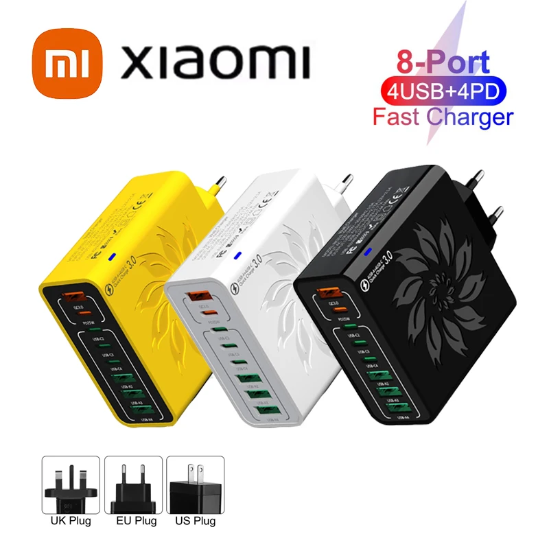 Xiaomi 150W Telefon Schnellladegerät 8 in 1 Multi Port USB Typ C PD Ladegerät QC3.0 Schnellladeadapter für iPhone Samsung Huawei Image