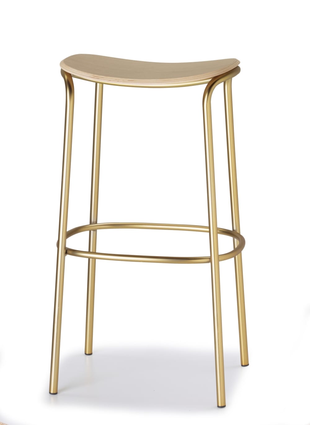 Tabouret design en métal doré