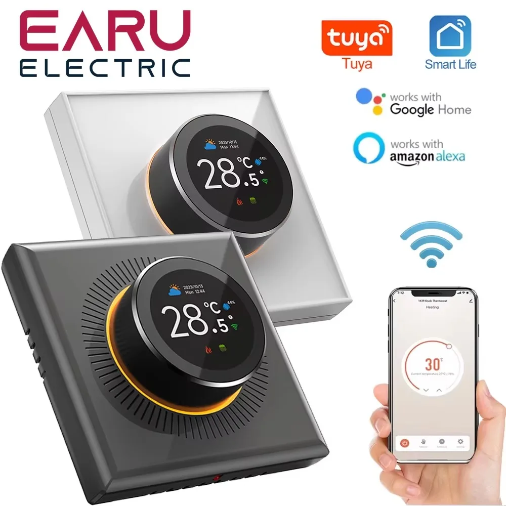 EARU Tuya Wifi Smart Knob Temperatur Controller Digital Display Elektrische Boden Heizung Wasser Gas Kessel für Alexa Google Hause Image