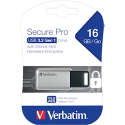 Verbatim USB 3.2 Stick 16GB, Secure Pro, Silber Image