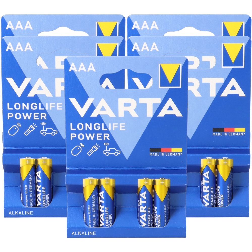 20x Varta 4903 Longlife Power AAA Micro Batterie im 4er Blister Image