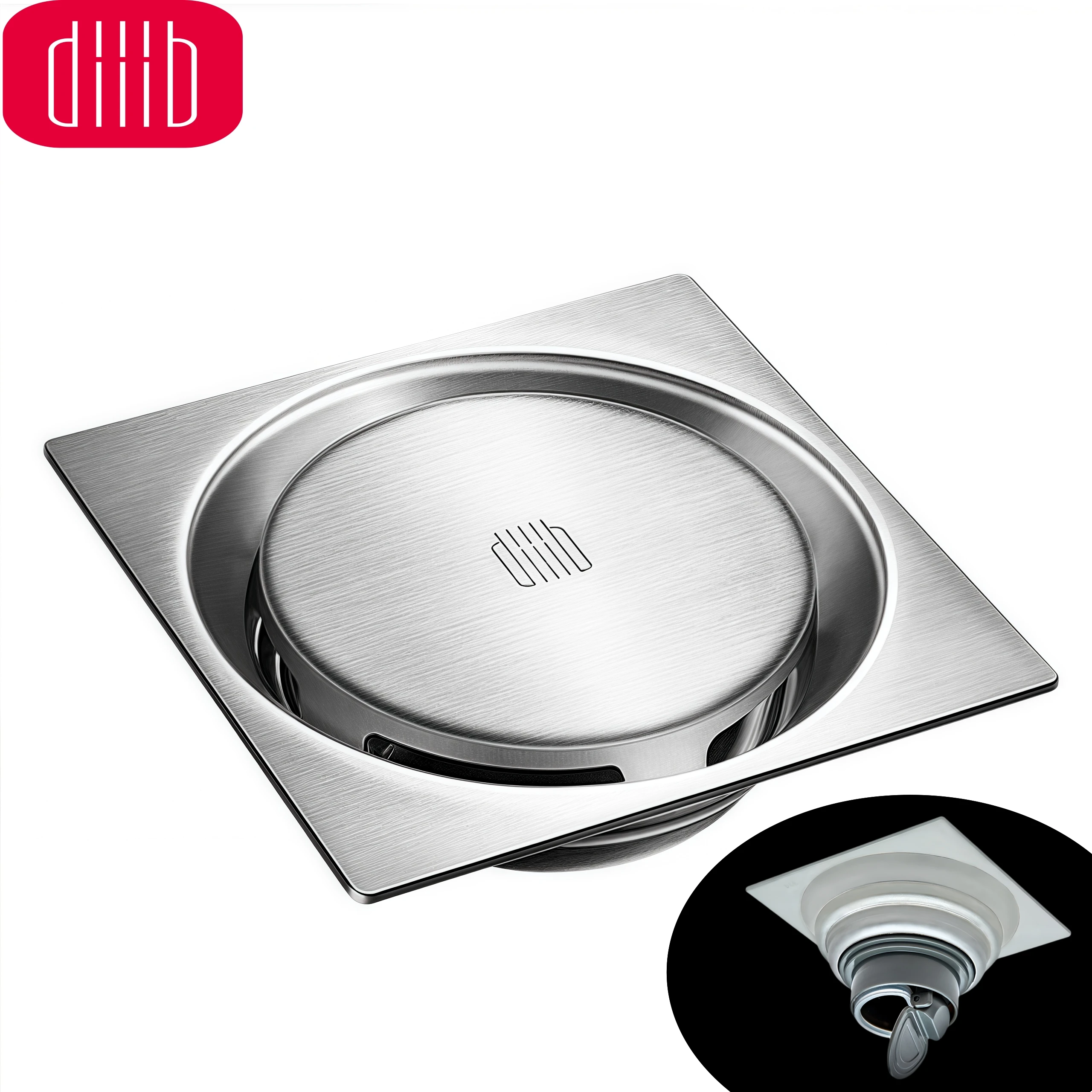 diiib Thickened Stainless Steel Odorproof Floor Drain Universal Sewer Washing Machine Anti-odor Shower Washing Machine Bathroom