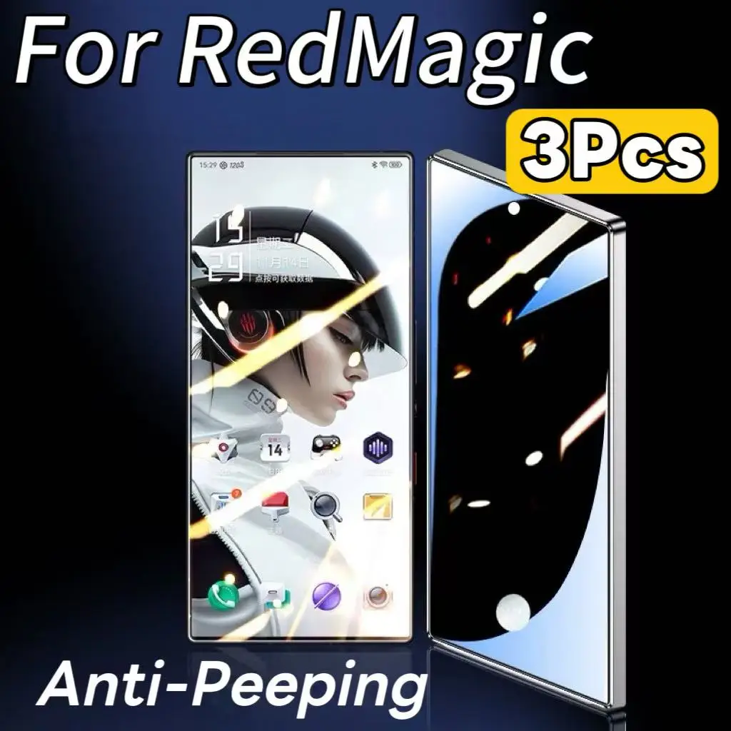 3 Stück Anti-Spy-Displayschutzfolie aus gehärtetem Glas für Nubia Red Magic 10 Pro+/10S Pro, Vollbildabdeckungsfolie für Nubia 9 Pro/9S Image