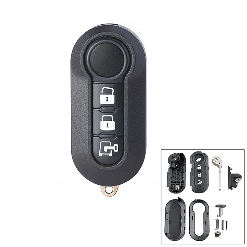 3 Tasten SIP22 Auto-Fernschlüsseletui für Fiat 500 Ducato Bravo Panda Doblo Iveco Daily Citroen Nemo Peugeot Boxer Schlüsselgehäuse-Abdeckung Image