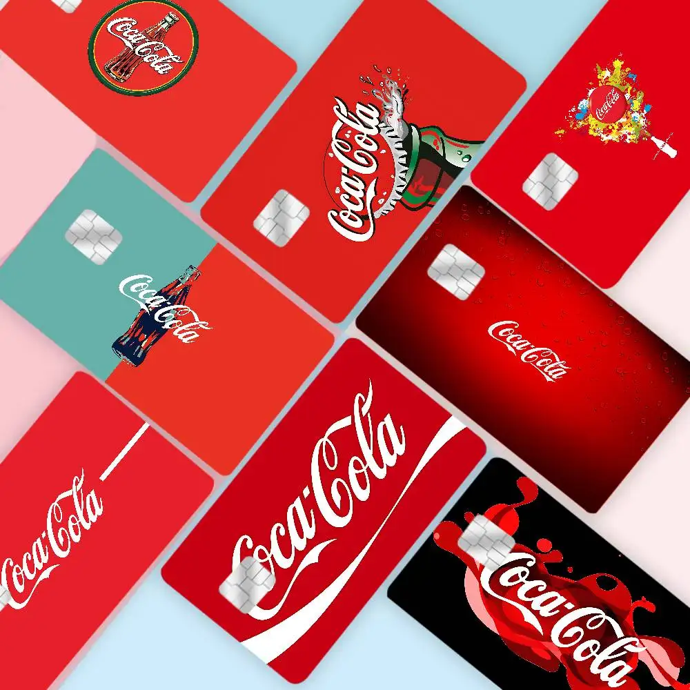 C-Coca-Cola Spiel Anime Anime Aufkleber Film Haut Abdeckung für Kreditkarte Debit Bankkarte vorne