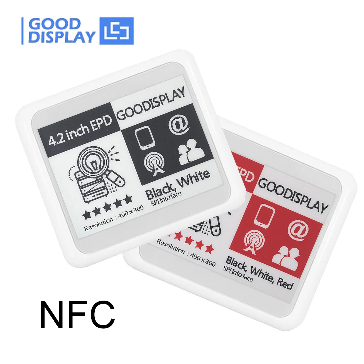 Neues 4,2-Zoll-NFC-E-Paper-ESL-Tag, passives, batterieloses elektronisches Regaletikett, kabelloses E-Ink-Display, Android-App-Update Image