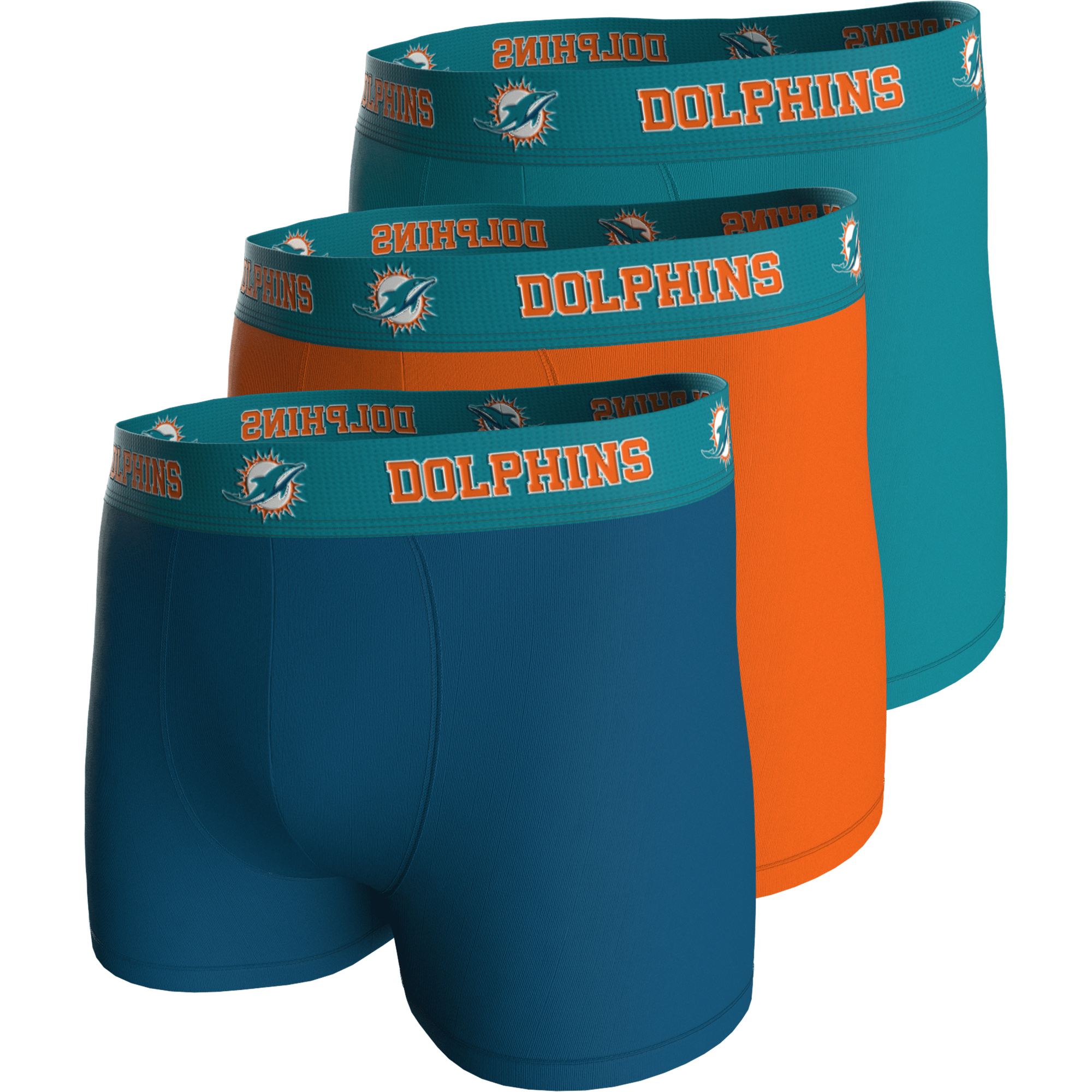 Miami Dolphins 3er-Pack Boxershorts – Türkis, Blau, Orange Image