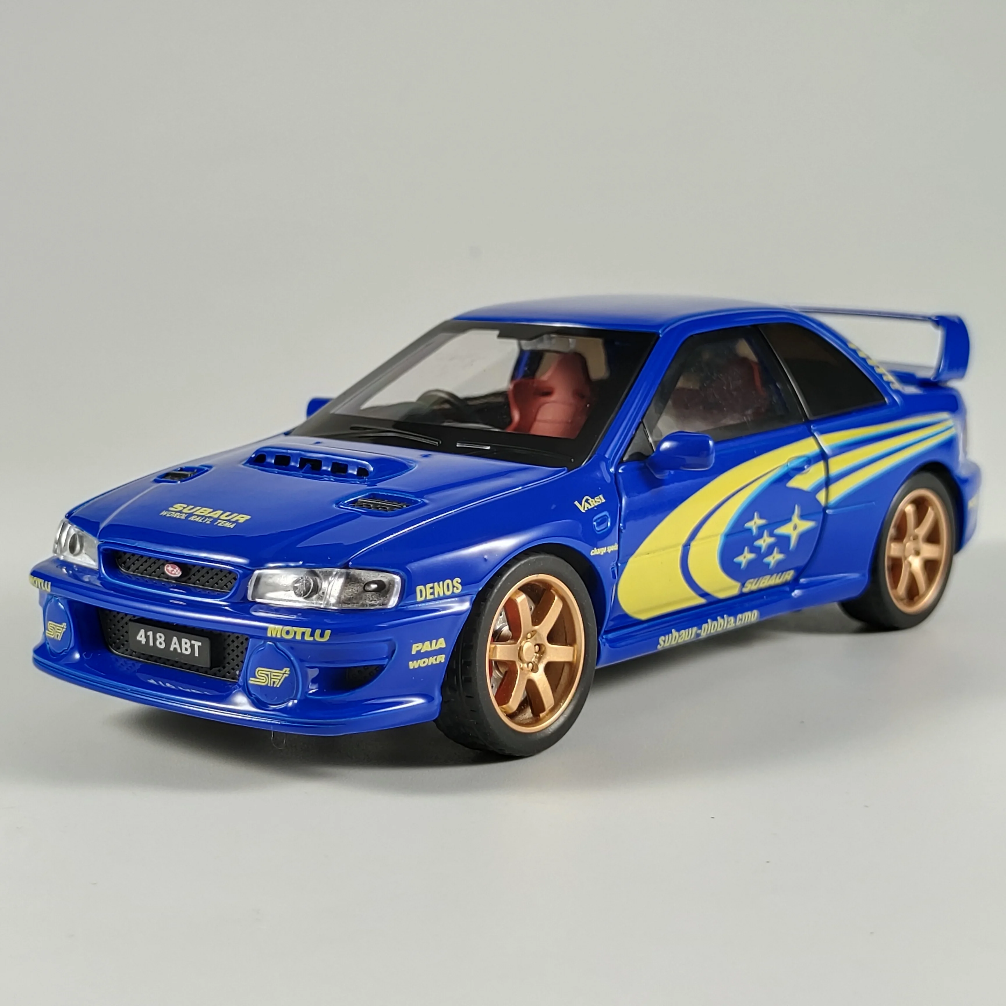 1:32 Impreza WRX STI Rally Supercar Druckgussmodell Legierung Metall Auto Sound & Light Collection Hobby Geburtstagsgeschenk Freund