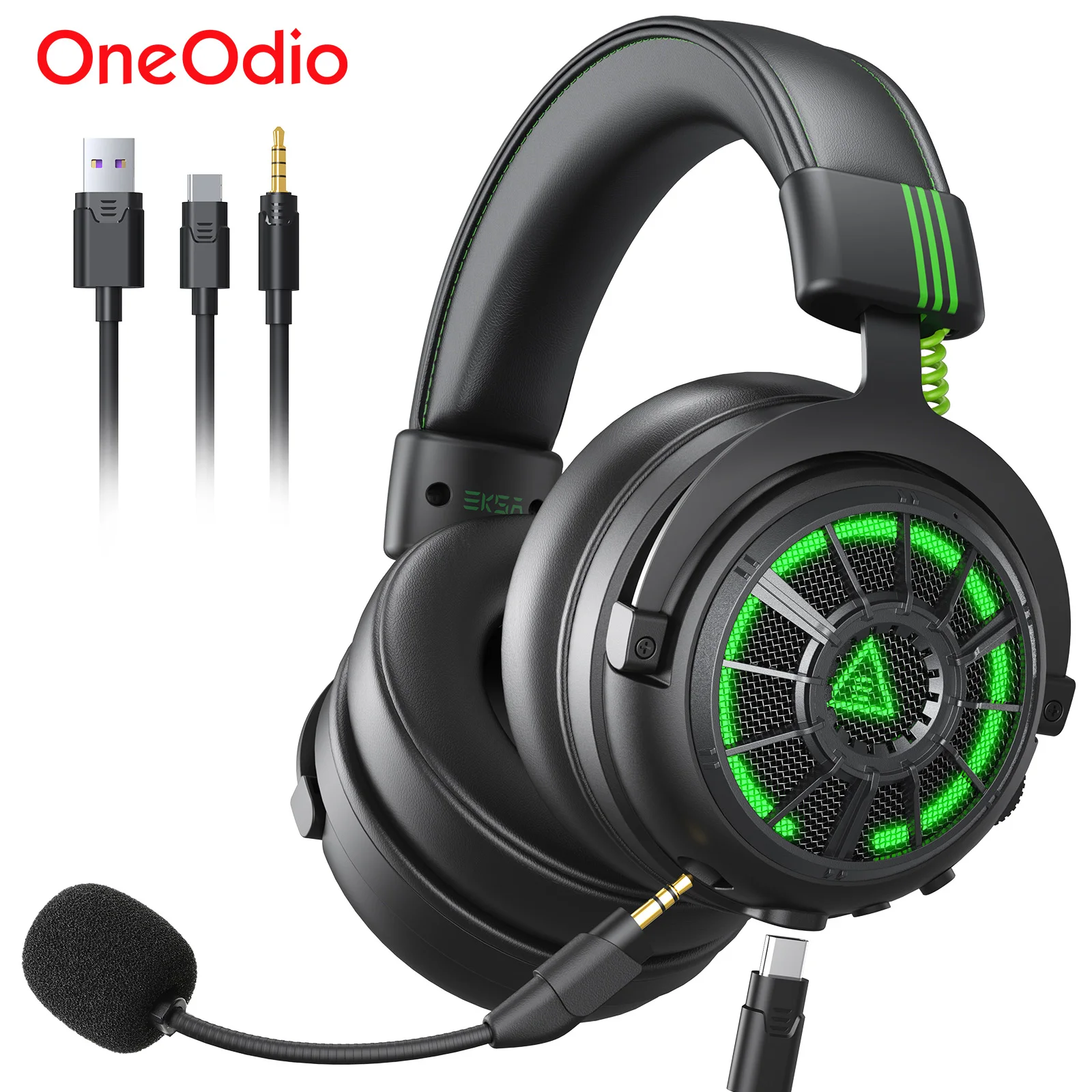 Oneodio EKSA StarEngine Pro Wired Gaming Headset 7.1 Surround PC Kopfhörer Gamer mit ENC Mikrofon USB/Typ C/3,5 mm für PS4 PS5 Xbox