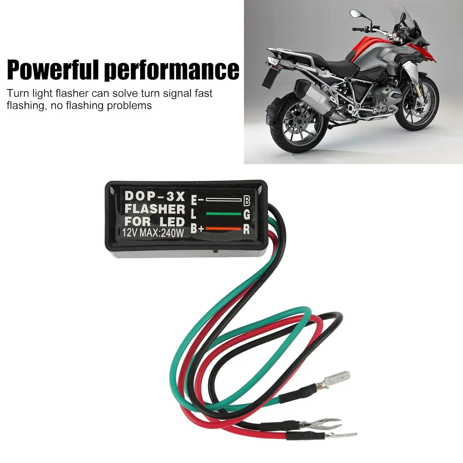 DC 12V 240W 3-Pin Blinker Blinkrelais für Motorrad ATV Lampe LED-Licht, verbesserte Sichtbarkeit und Sicherheit Image