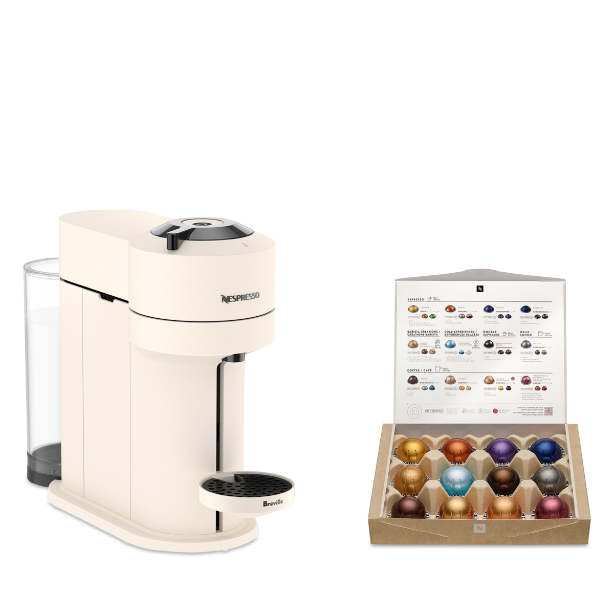 Nespresso Vertuo Next Premium Coffee and Espresso Maker by Breville - Creamy White