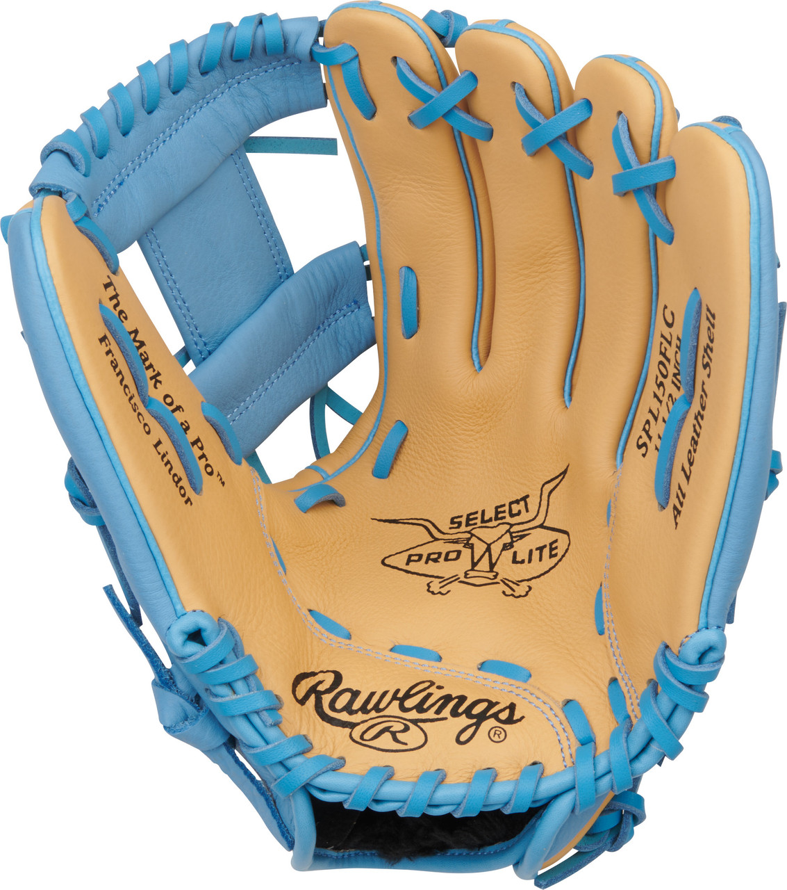 Rawlings Select Pro Lite Series Francisco Lindor 11.5" Pro I Web Baseball Glove - Right Hand Throw Camel/Blue
