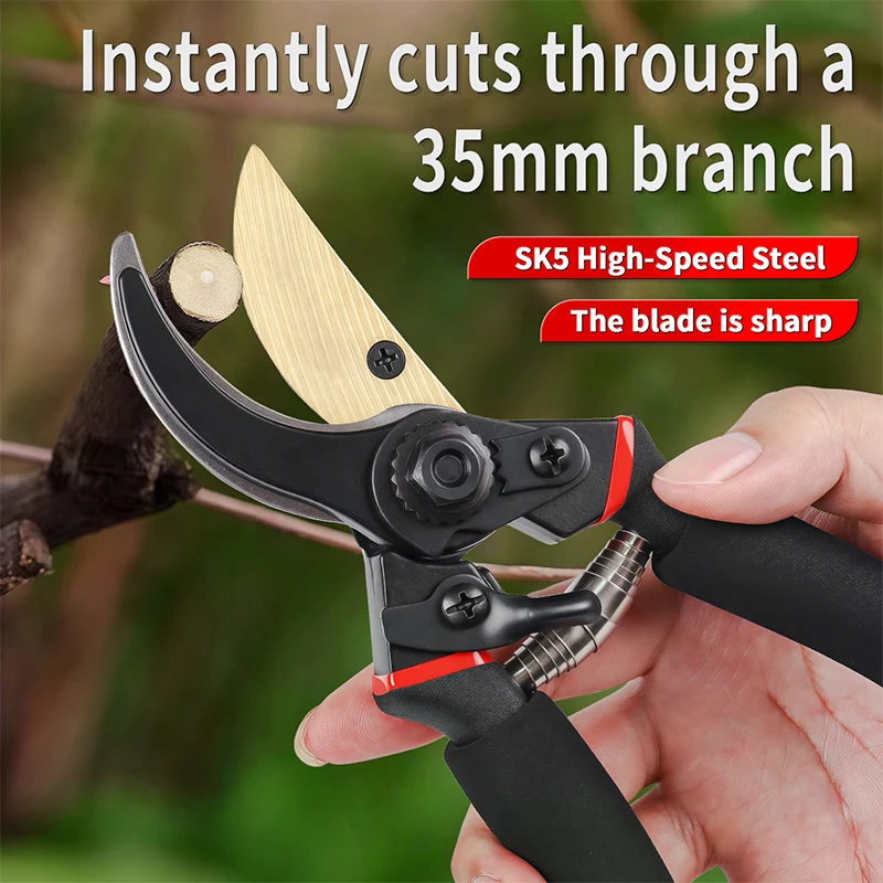 【Effort-Saving Design】Gardening Scissors Branch Pruner, Fine Craftsmanship Garden Pruning Shears, Fruit Tree Pruner, Household Landscaping Pruning Tool, Heavy-Duty Sk5 Blade Pruning Shears
