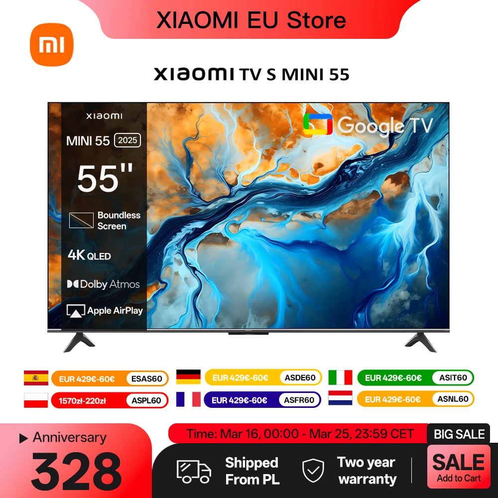 XIAOMI S MINI 55 144 Hz QD-Mini LED Dolby Vision ® IQ, Dolby Atmos ® Google TV Image