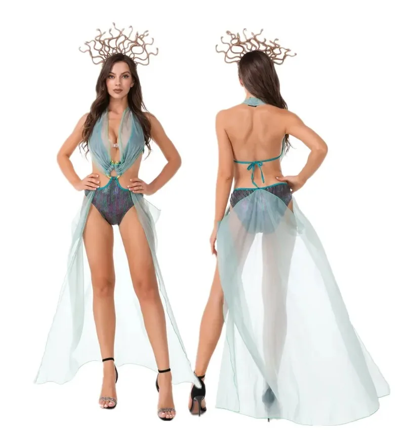 Karneval Ägypten Kleopatra Kostüme Frauen Sexy Römische Medusa Schlange Hydra Hexe Cosplay Maskerade Kostüm Image