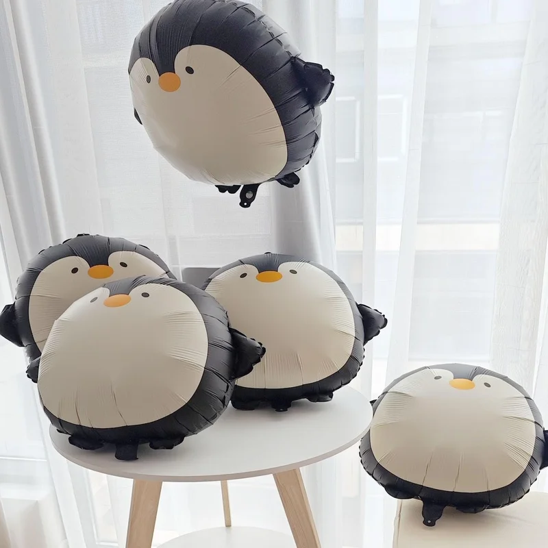 4 stücke Nette Matte Pinguin Aluminium Folie Ballon Set Cartoon Tier Thema Geburtstag Party Dekoration Weihnachten Winter Party Luftballons Image