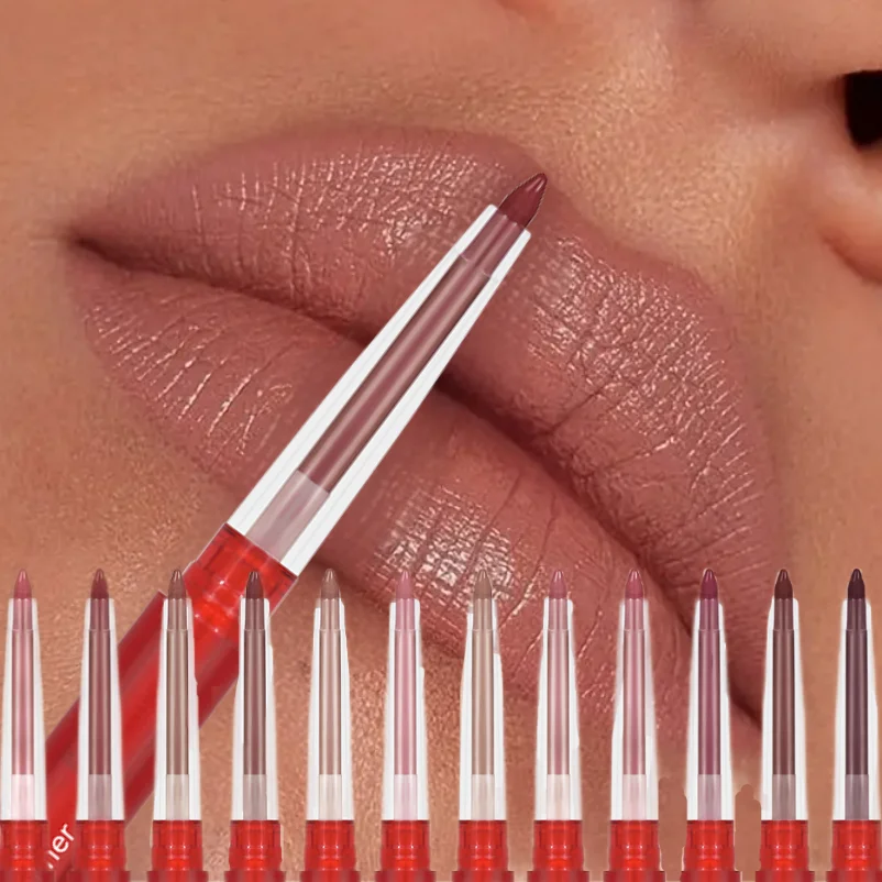 1PC Nude Matte Lippenstift Langlebig Wasserdicht Farbwiedergabe Lip Glasur Lippen Liner Bleistift Lippen Kosmetik, Schönheit Make-Up