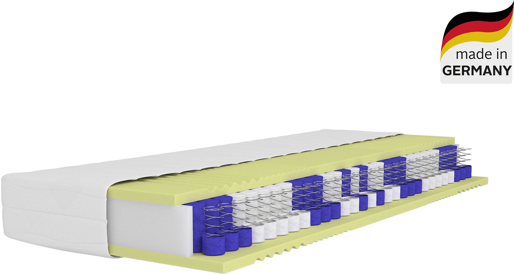 Taschenfederkernmatratze ÄLGDRÖM "NEUHEIT: Lasse, 7 Zonen Matratze 90x200 cm, 140x200 cm & mehr", weiß, B:90cm H:22cm L:200cm, Bezug: 100% Polyester. Steppfüllung: 100% Polyester, Matratzen, Matratze H2, H3 & H4, atmungsaktiv, Hausstauballergiker...