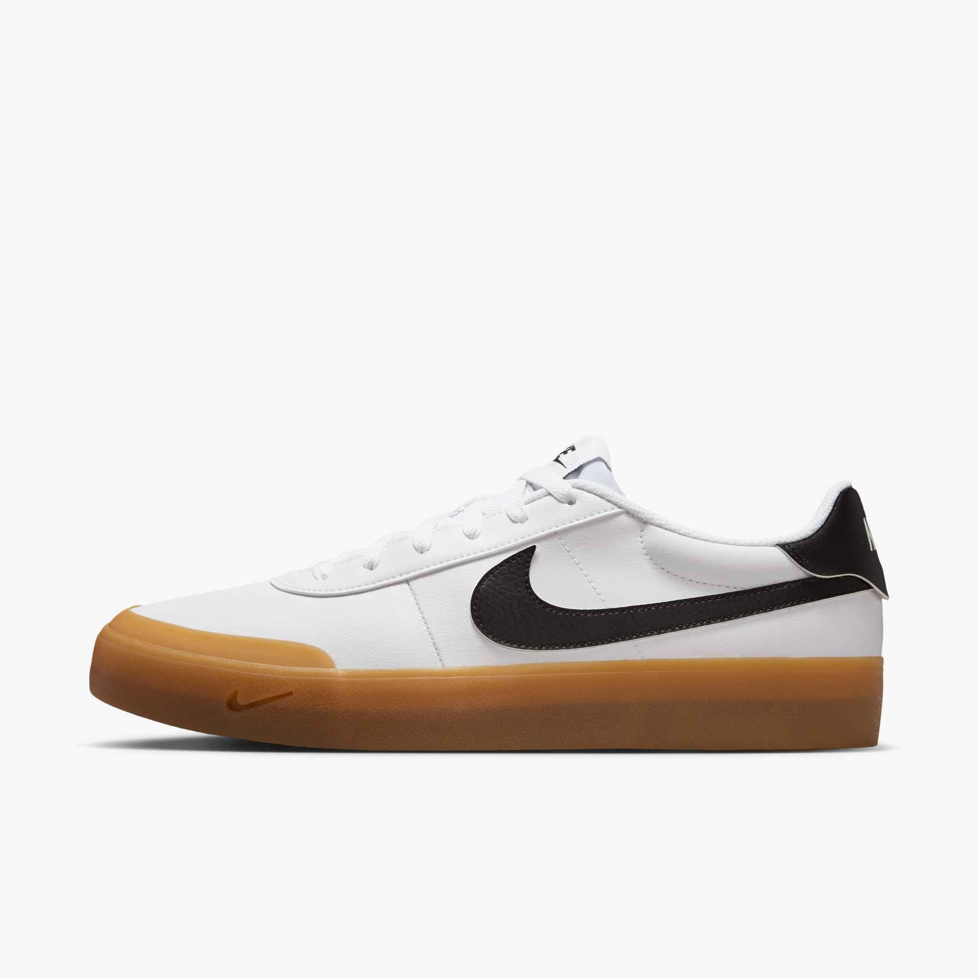 Sneaker NIKE SPORTSWEAR "COURT SHOT", Herren, Gr. 47,5, weiß, schwarz, gum light braun, Synthetik, Schuhe Sneaker