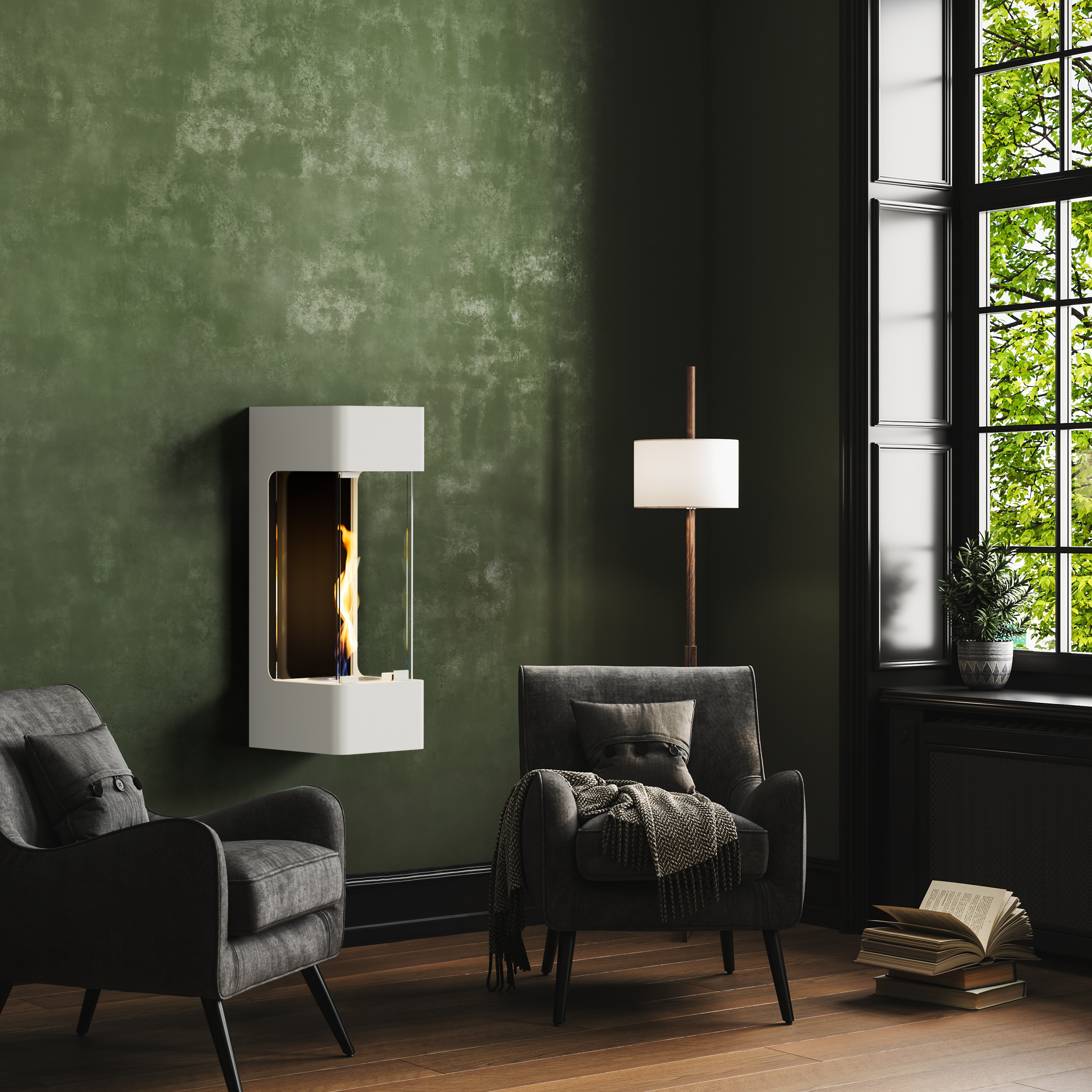 Noble Flame ZYKLON AIR [geschlossener Ethanolkamin]: Weiß