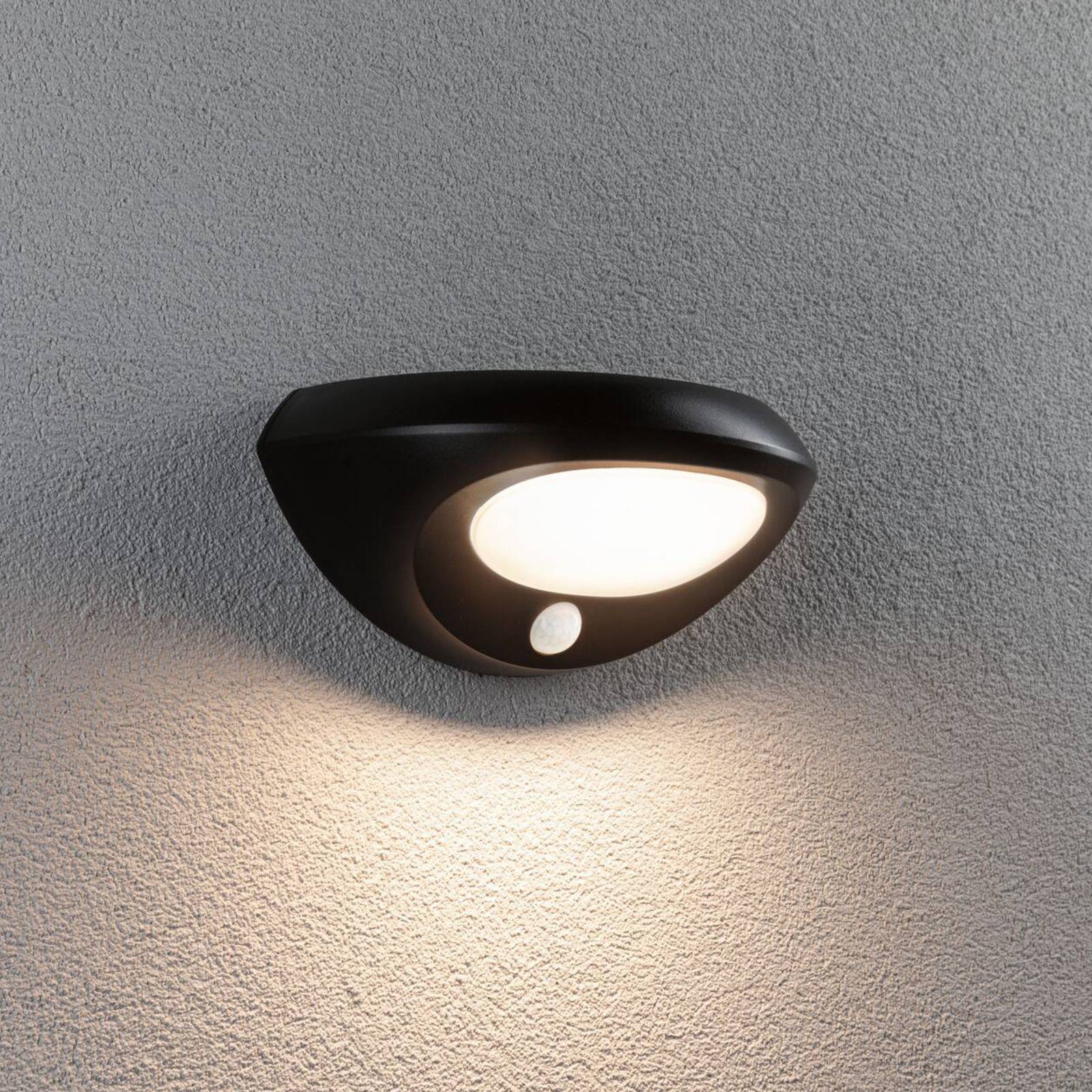 Paulmann LED-Solar-Außenwandlampe Sorova, Sensor, anthrazit Sorova, schwarz, Kunststoff, Modern, Solarleuchte außen