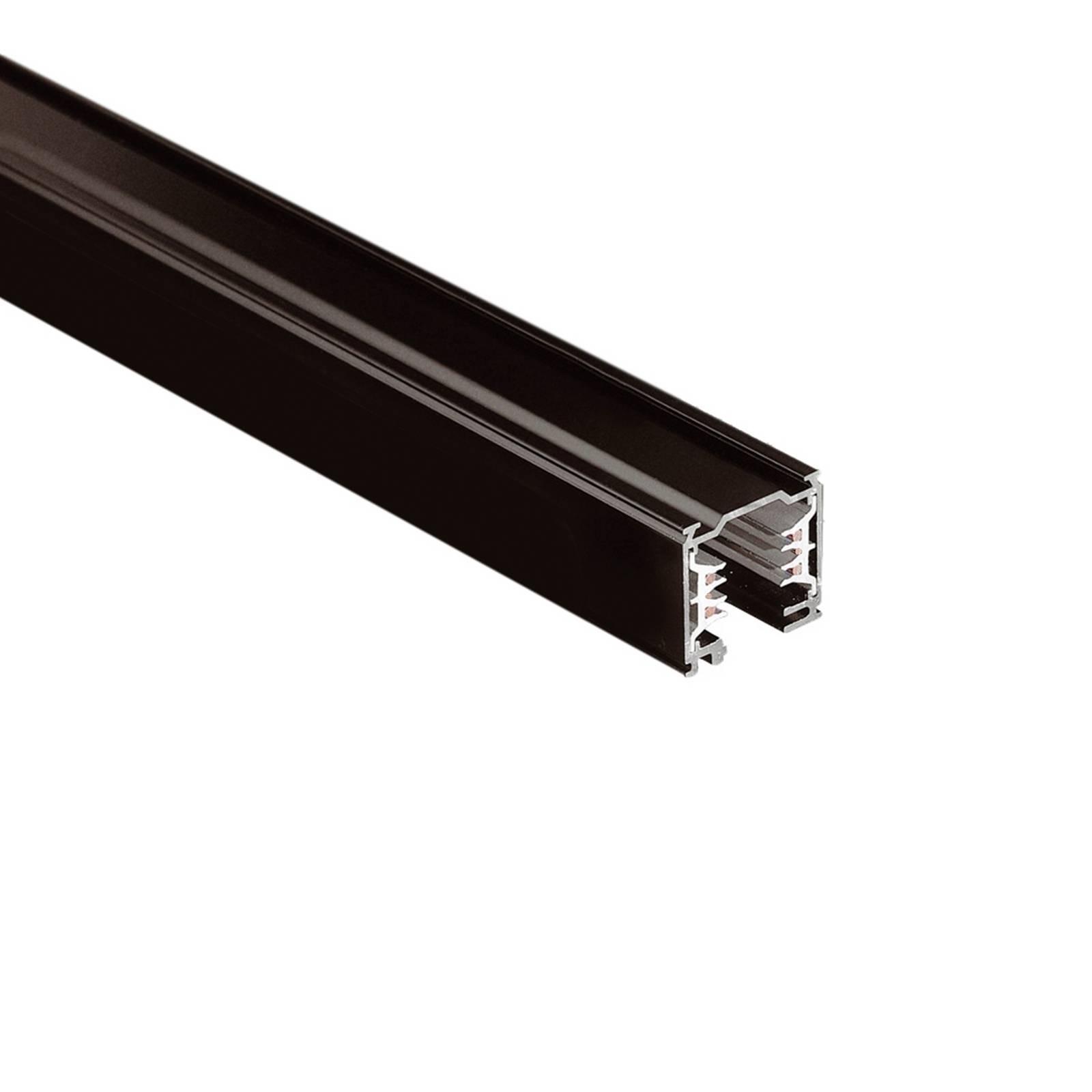 Ivela 3-Phasen-Stromschiene LKM QUADRO DALI, schwarz, 300 cm dimmbar, schwarz, Aluminium, Stromschienenstrahler