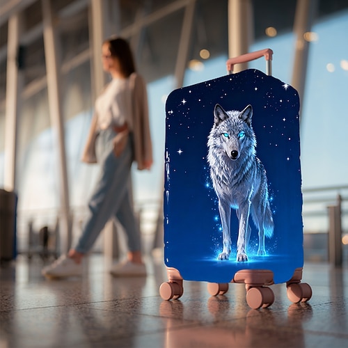 Gepäckhülle mit Wildtiermuster, dehnbarer Kofferschutz, elastische Reisegepäckhülle Image