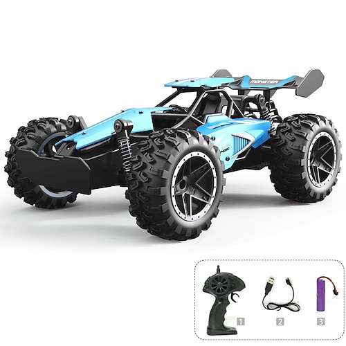 Hochgeschwindigkeits RC Monstertruck - 1:18 Maßstab 2,4GHz Fernbedienung Off-Road Buggy mit wiederaufladbarem Akku - All-Terrain-Fahrzeug für Kinder Weihnachtsgeschenk Image
