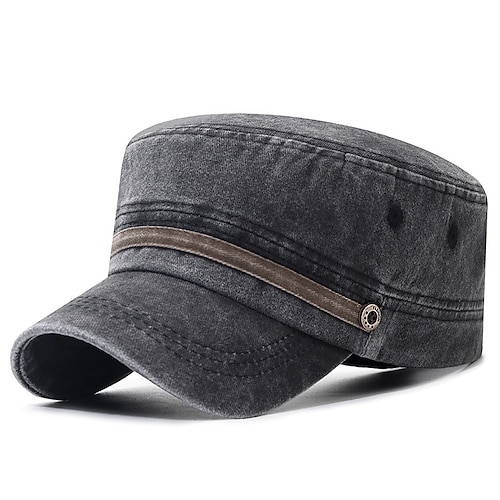 Herren Schiebermütze Baseballkappe Sonnenhut Trucker-Kappe Schwarz Marineblau Baumwolle Mode Lässig Straße Täglich Einfach Verstellbar Sonnenschutz Atmungsaktiv Image