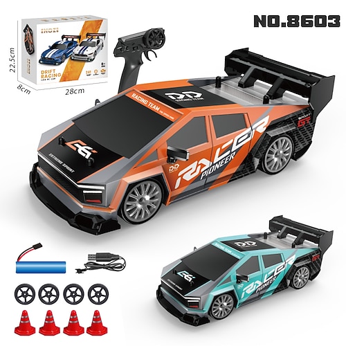 Hochgeschwindigkeits RC Drift Rennwagen - 124 Maßstab Fernsteuerungs-Sportfahrzeug Lichter Kegel Weihnachtsgeschenk Image