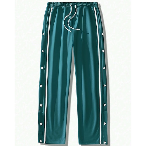 Herren Jogginghose mit weitem Bein Sporthosen Freizeithosen Mit Taschen Geteilt Hohe Taille Unterteile Fitnessstudio Athleisure Trainieren Frühling Herbst Atmungsaktiv Fitnessstudio Training Track Image