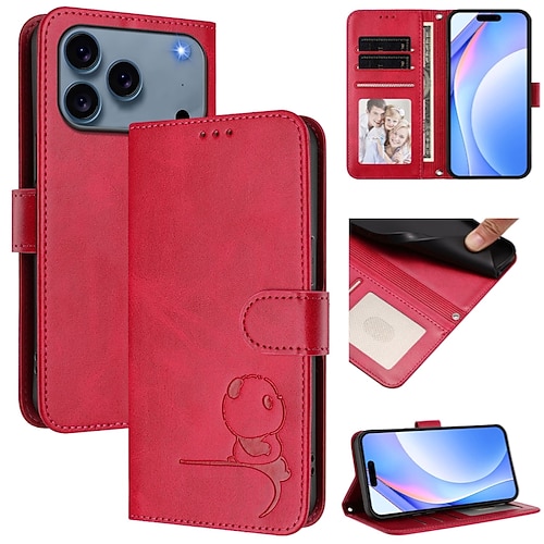 Handy Hülle Handyhüllen Für iPhone 17 Pro Max 17 Air 17 16 15 14 Pro Max Plus 13 Pro Max Mini Brieftaschenhülle Stoßfest Retro PU-Leder Image