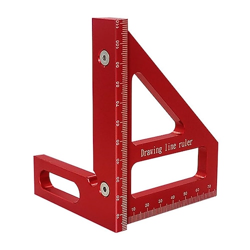 3D Multi-Angle Measuring Ruler Speed-Quadrat-Layout-Lineal Aluminiumlegierung Tragbar Bauwerkzeug für die Holzbearbeitung 11 cm 45/90 ° Image