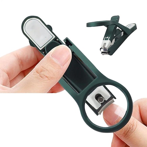 Nagelknipser mit Lupe – 2,5-fache Vergrößerung für präzises und sicheres Kürzen – scharfe Klingen aus Edelstahl für harte Nägel – Etui zur Aufbewahrung der Nagelreste – Weihnachtsgeschenk für Eltern Image