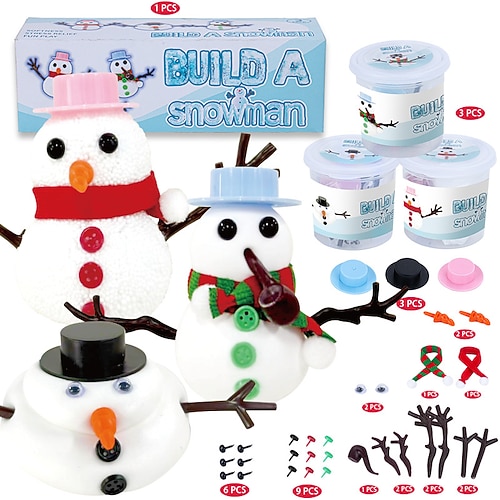 Ideal Weihnachtsgeschenke für Enkelkinder Mädchen Jungen Weihnachtsbastelsets lufttrocknender Ton Schneemann Bastelarbeit Möchten Sie einen Schneemann bauen Weihnachtsstrumpffüller für Kinder Image
